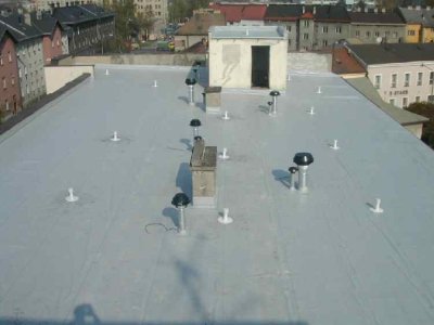 Ukázka izolace střech folií mPVC